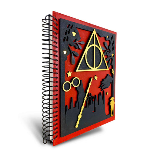 Harry Potter & The Deathly Hallows Multilayer Handmade Wooden Cover Notebook Bullet Journal