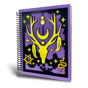 Mystical Boho Deer Multilayer 3D Handmade Wooden Cover Notebook & Bullet Journal